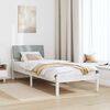 vidaXL Bedframe Wit en lichtgrijs 75 x 190 cm Massief grenenhout