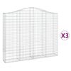 vidaXL Schanskorven 3 st gewelfd 200x30x160/180 cm ijzer