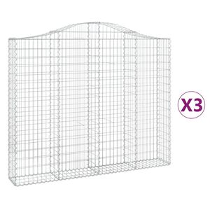vidaXL Schanskorven 3 st gewelfd 200x30x160/180 cm ijzer