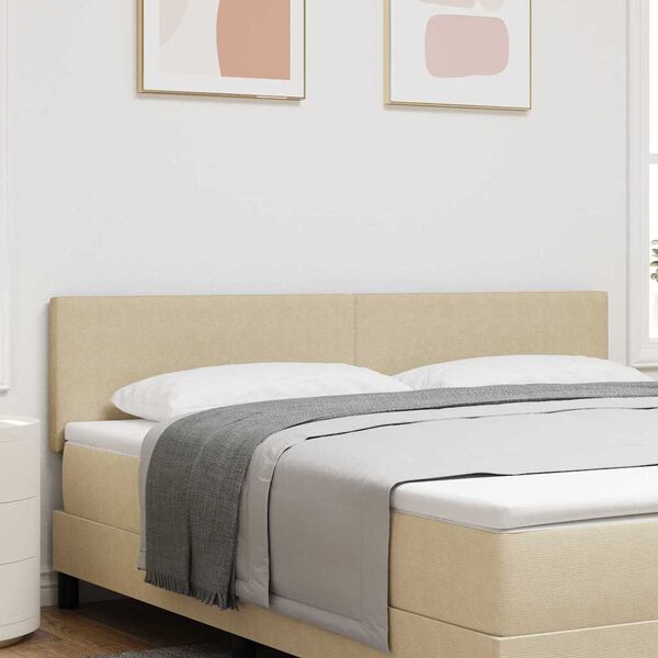 vidaXL LED Hoofdbord met LED-striplichten Grijs groen 180 cm Polyester