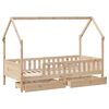 vidaXL Kinderbedframe met lades 80x200 cm massief grenenhout