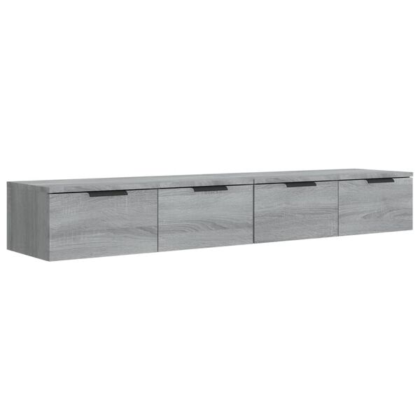 vidaXL Wandkasten 2 st 68x30x20 cm bewerkt hout grijs sonoma eiken