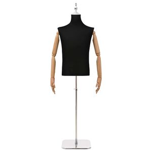 vidaXL Verstelbare mannequin van 170-218 cm met voet Man PP Zwart