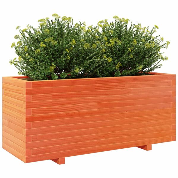 vidaXL Plantenbak 110x40x49,5 cm massief grenenhout wasbruin