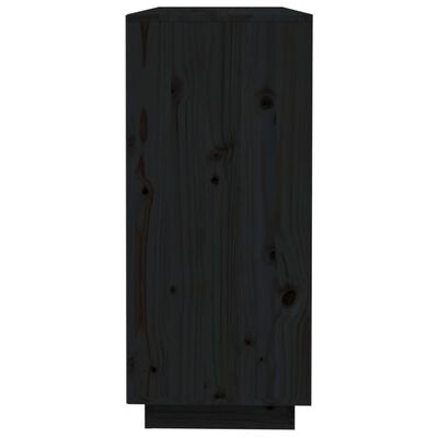 vidaXL Dressoir 110,5x35x80 cm massief grenenhout zwart