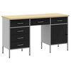 vidaXL Werk Cabinet met lade met opslag 3 pcs Zwart 150 x 55 x 85 cm