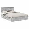 vidaXL Opslag bed met lade Beton Grijs 150 x 200 cm Bewerkt hout