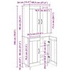 vidaXL Hoge kast Artisan Eiken 69,5 x 34 x 90 cm Bewerkt hout