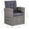 vidaXL 6-delige Loungeset met kussens poly rattan grijs
