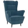 vidaXL Fauteuil met voetenbank fluweel blauw