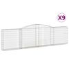 vidaXL Schanskorven 9 st gewelfd 400x30x100/120 cm ijzer