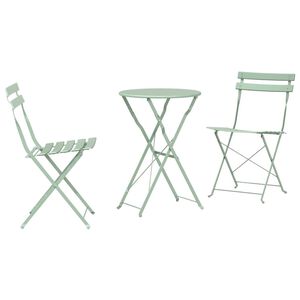 vidaXL Vouw Bistro Set 3 pcs Sea foam Staal