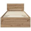vidaXL Bedframe met hoofdeinde Artisan Eiken 90 x 190 cm Bewerkt hout