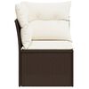 vidaXL Tuinhoekbank met kussens poly rattan bruin