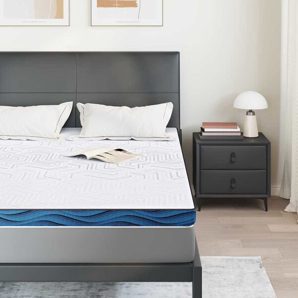 vidaXL matrastopper Wit 140 x 190 cm Jacquard stof