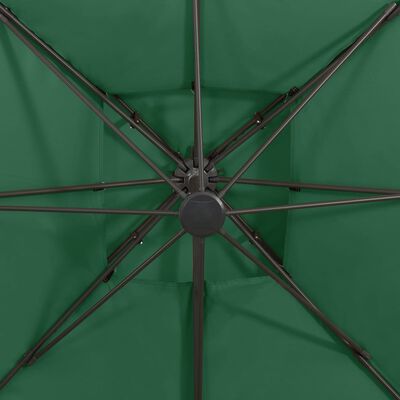 vidaXL Zweefparasol met dubbel dak 300x300 cm groen