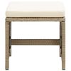 vidaXL Tuinkrukken 2 st met kussens poly rattan beige