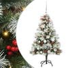 vidaXL Kunstkerstboom Groen en wit 120 cm PVC en Metaal en Plastic
