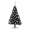 vidaXL Kunstmatig Voorverlicht Kerstboom met 150 LED Zwart 120 cm PVC