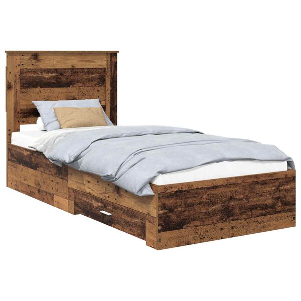 vidaXL Bedframe met lade met hoofdeinde met opslag Bewerkt hout