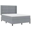 vidaXL LED Box Spring Bed met hoofdeinde Lichtgrijs 160 x 200 cm Stof
