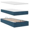 vidaXL Ottoman bed met matras en LED's 90x200cm fluweel donkerblauw