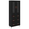 vidaXL Hoge opbergkast met plank 2 st Zwart Eiken 69,5 x 34 x 180 cm