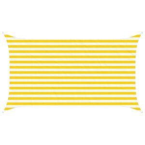 vidaXL Zonneschaduwzeil Geel en Wit 3,5 x 2 m 100% Polyester Oxford