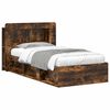 vidaXL Bedframe met opslag Gerookt eiken 90 x 200 cm Bewerkt hout