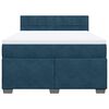 vidaXL Boxspring met matras fluweel blauw 160x200 cm