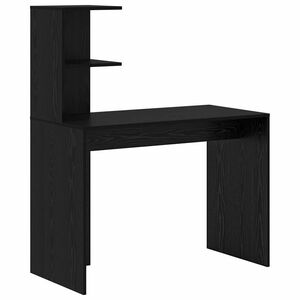 vidaXL Bureau Zwart Eiken 102 x 50 x 124 cm Bewerkt hout