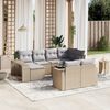 vidaXL 11-delige Tuinset met kussens poly rattan beige