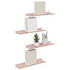 vidaXL Drijvende plank 4 pcs Roze 40 x 8,5 x 2,5 cm Staal