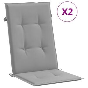 vidaXL Tuinstoelkussens rugleuning 2 st 120x50x3 cm stof grijs