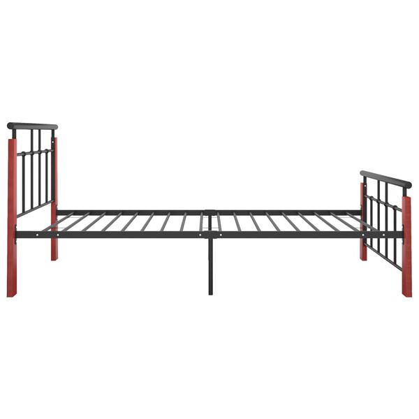 vidaXL Bedframe metaal en massief eikenhout 90x200 cm