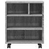 vidaXL Printerkastje met wielen 41x32x48 cm grijs sonoma eikenkleur