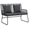 vidaXL Tuinbank Zwart en Anthraciet poly rattan