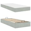 vidaXL Bedframe met matras met matras 2 pcs Lichtgrijs Fluweel