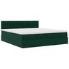 vidaXL Ottoman bed met matras en LED's 160x200cm fluweel donkergroen