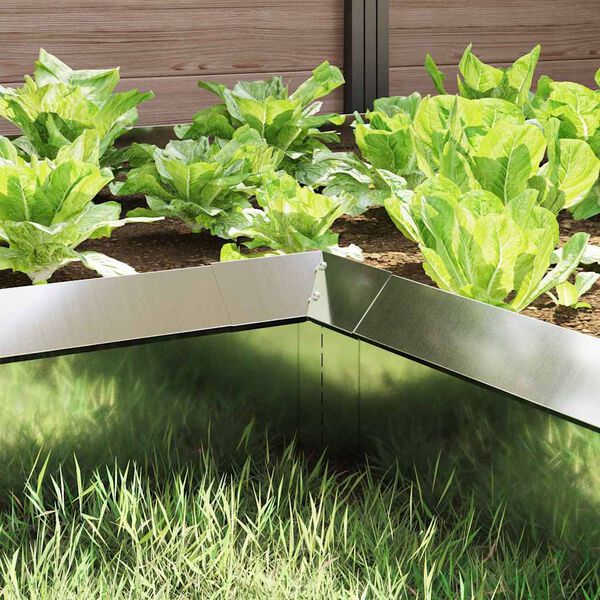 vidaXL Slakkenhekje 4 pcs Zilver 10 x 10 x 25 cm Gegalvaniseerd staal