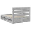 vidaXL Bedframe Grijs Sonoma 150 x 200 cm Massief grenenhout