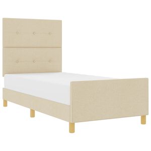 vidaXL Bedframe met hoofdeinde Cr&egrave;me 80 x 200 cm Stof