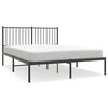 vidaXL Bedframe met hoofdbord metaal zwart 135x190 cm