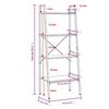vidaXL Ladderrek met 4 schappen 56x35x140 cm donkerbruin en zwart
