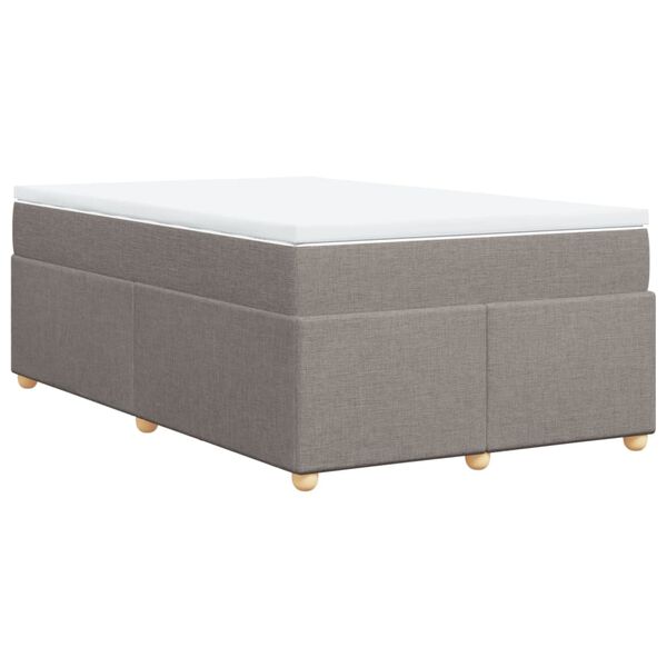 vidaXL Boxspring met matras stof taupe 120x190 cm