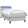 vidaXL Boxspring met matras en LED fluweel lichtgrijs 90x220 cm