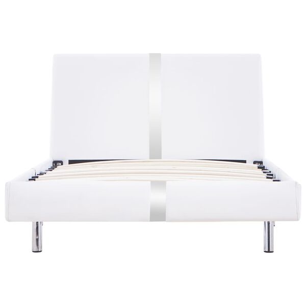 vidaXL Bedframe kunstleer wit 90x200 cm