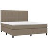 vidaXL Boxspring met matras en LED stof taupe 180x200 cm