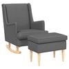 vidaXL Fauteuil met Voetenbank 2 st Donkergrijs Stof