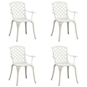 vidaXL Tuinstoelen 4 st gietaluminium wit